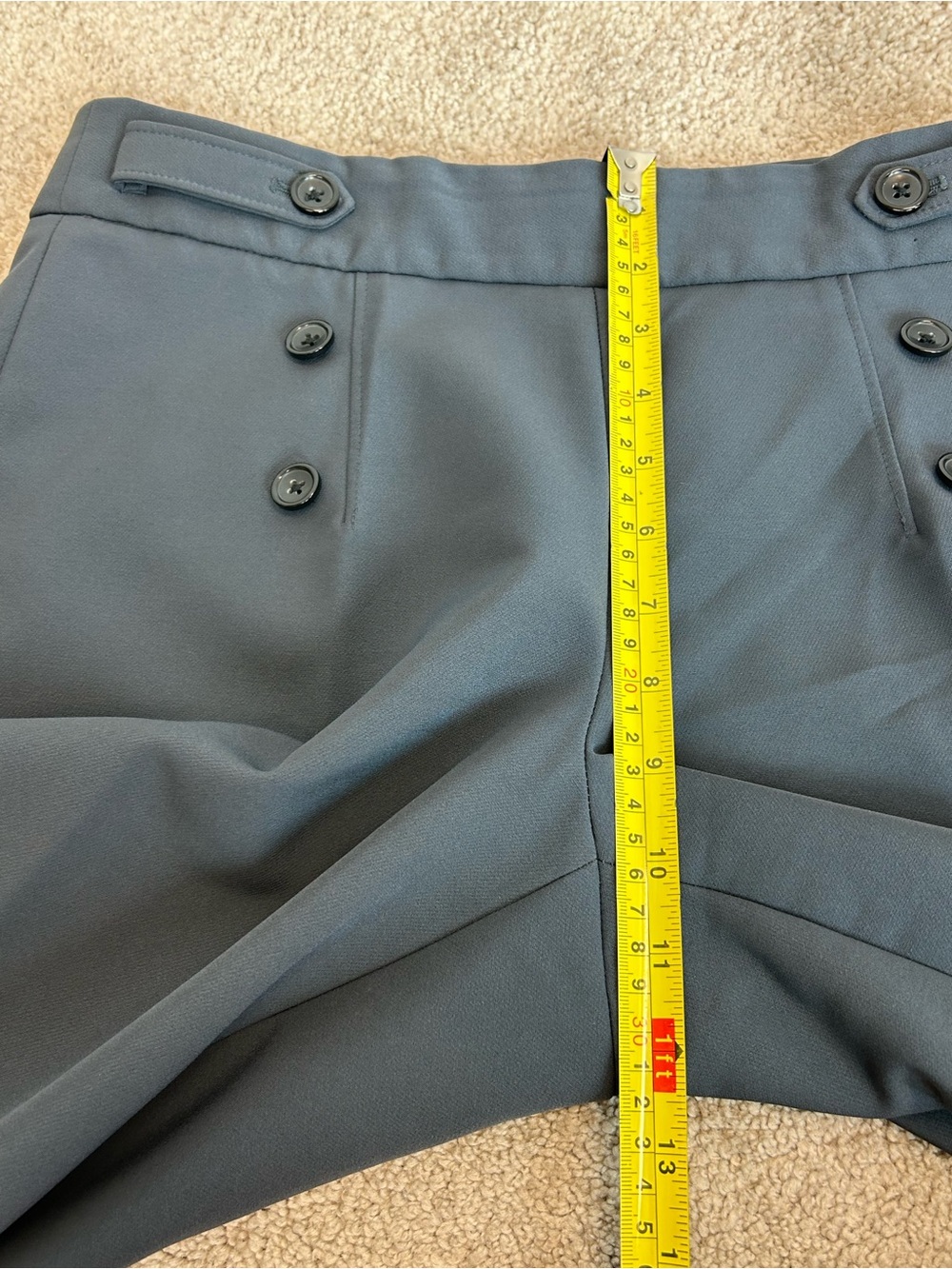 Banana Republic slate blue military pants button detail Sz 8 - Picture 5 of 11